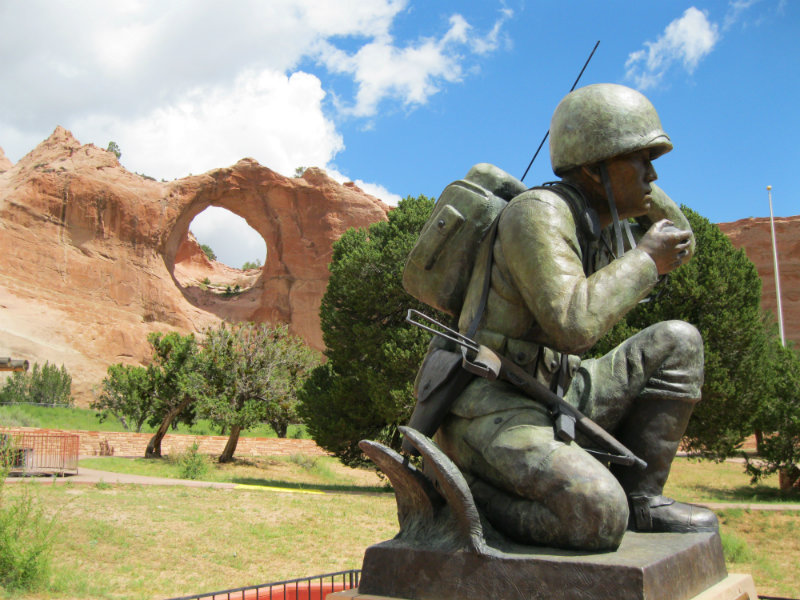 Window Rock with Navajo Code Talker Memorial