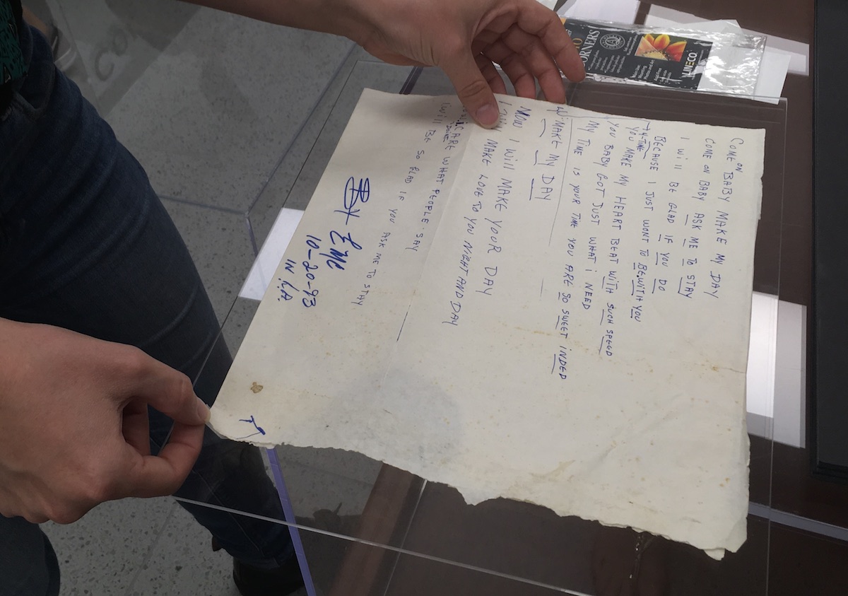 Bo Diddley's handwritten lyrics 