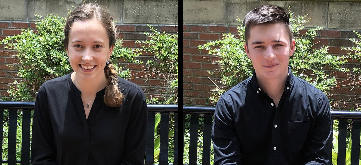 <p>Hannah Lyons, left, and William Owens, right, two UF honors students among 496 selected for the Goldwater Scholarship</p>