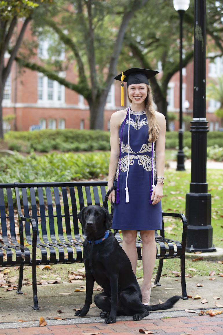 Doctor of pharmacy madeleine morin and gatsby the therapy dog