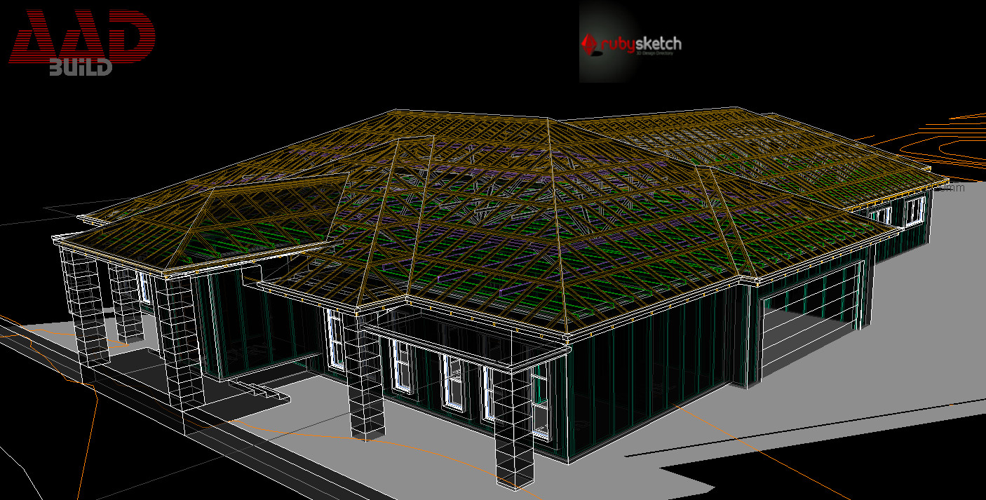 A mockup of building information modeling for a residential home