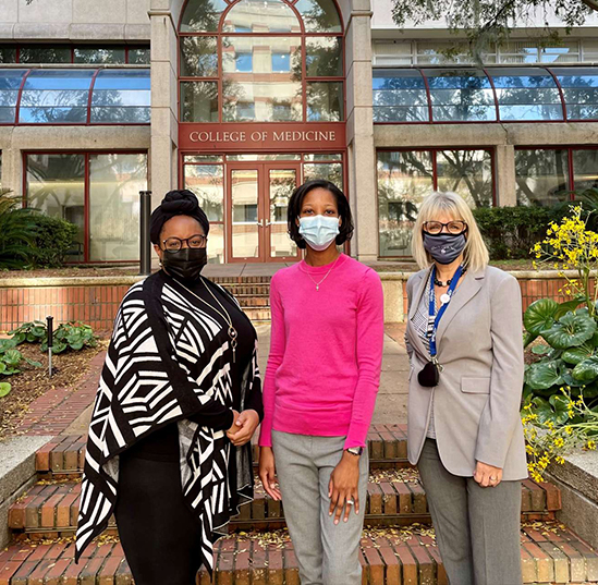 (left to right) Della V. Mosley, Crystal Johnson-Mann, and Azra Bihorac post for a photo