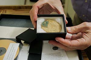 This is a photo of a 1913 biscuit from the University of Florida's archives.