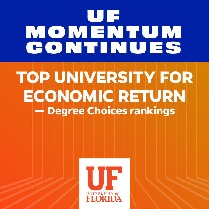 UF 2nd among public universities for students’ economic return
