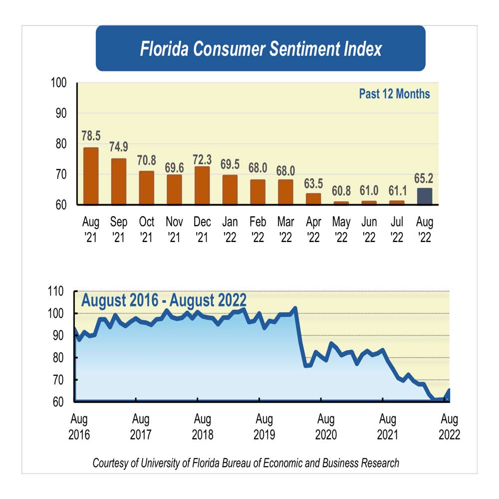 Two graphs showing consumer sentiment.