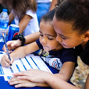 <p>The programs allows children to select books on topics they are interested in, such as STEM, humor, nature and animals. Photo credit: New Worlds Reading Initiative</p>