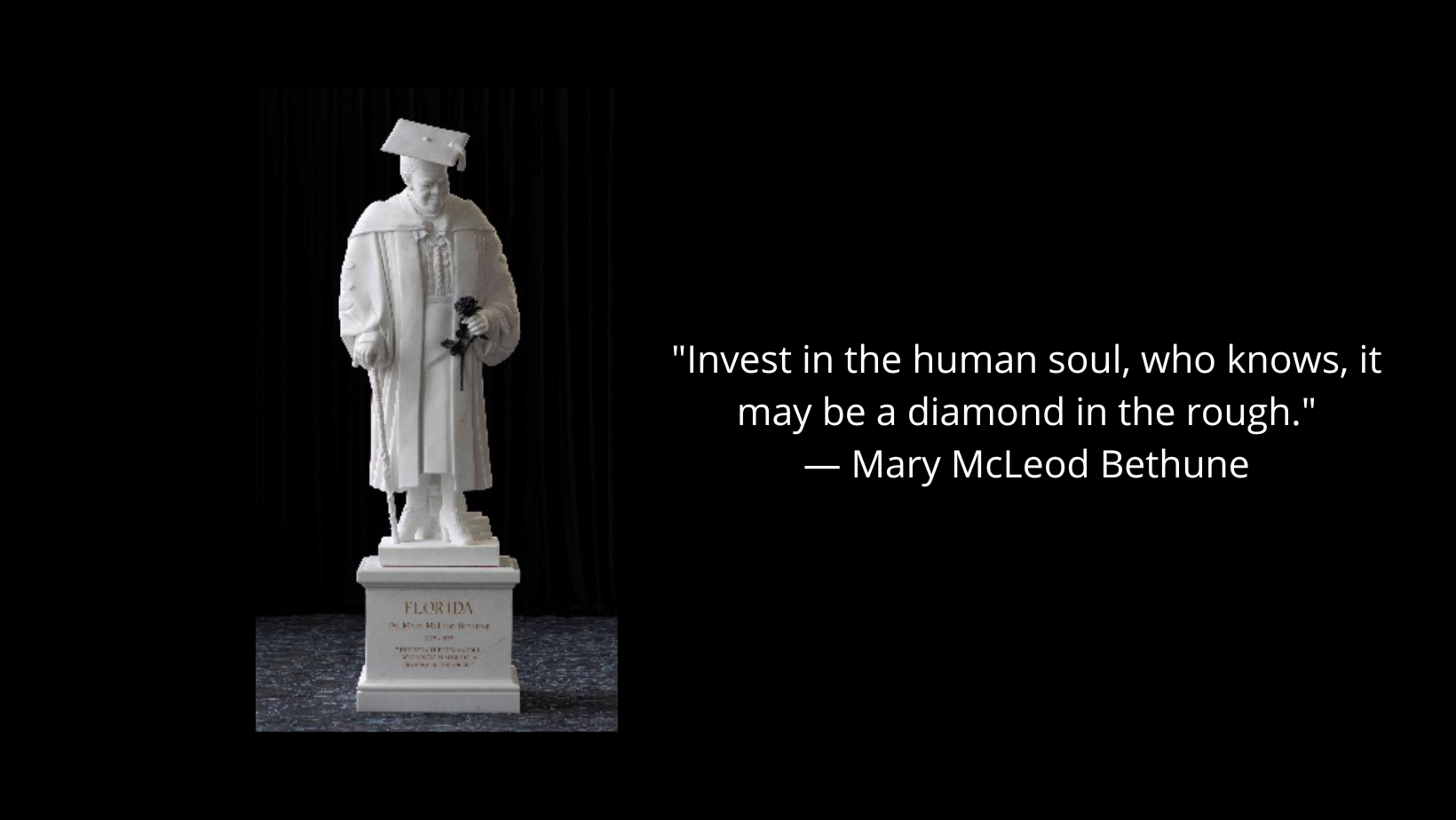 <p>Mary McLeod Bethune statue</p>