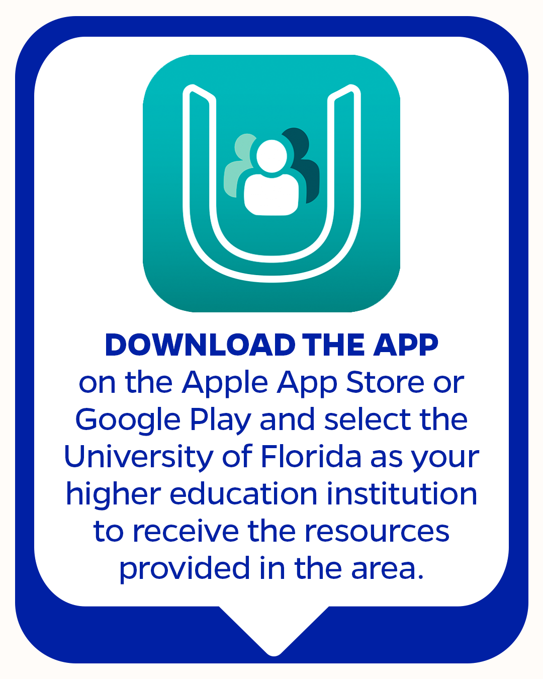 A graphic describing how to download gatorsafe app.