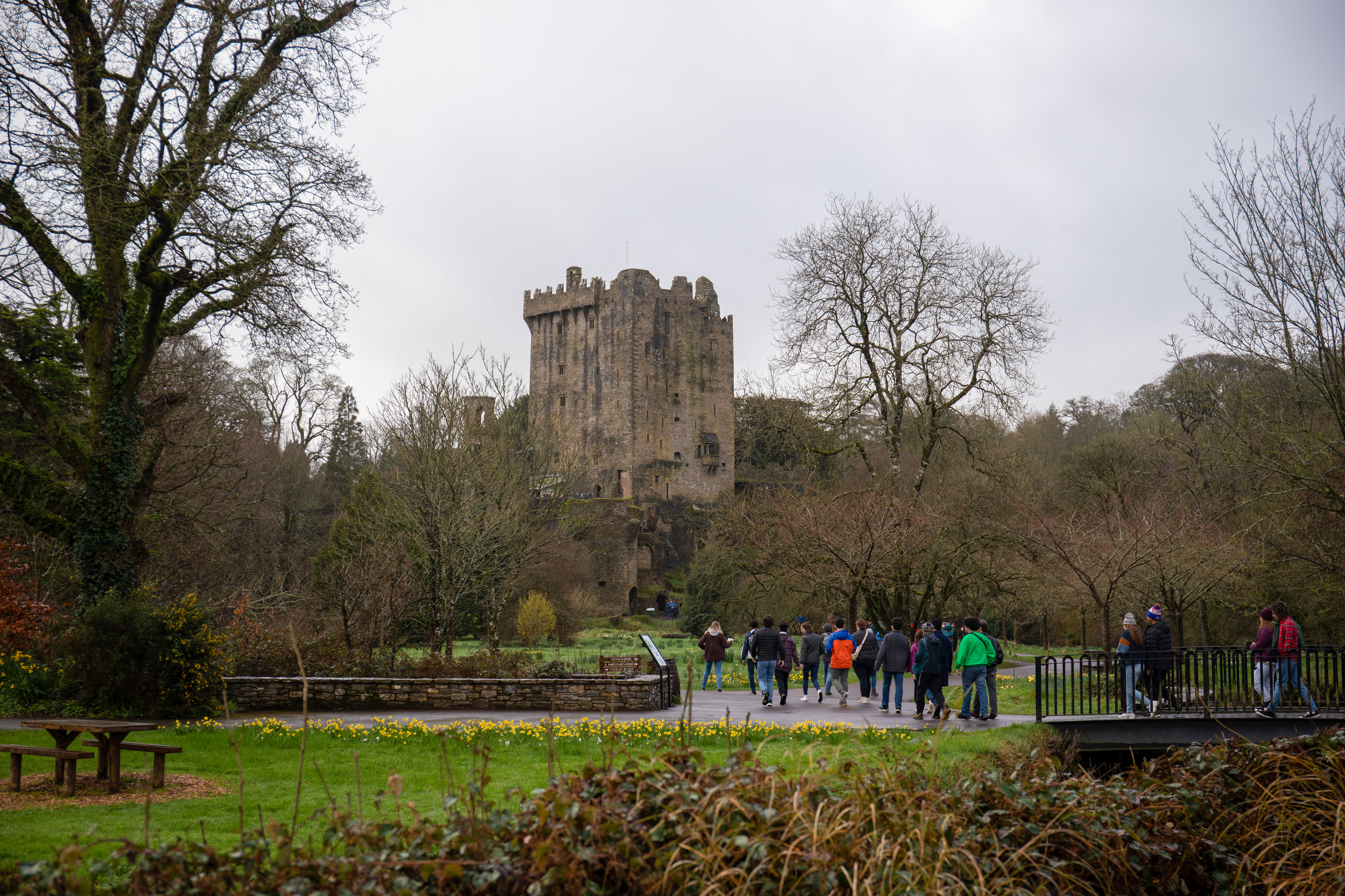 Blarney Castle on a cloudy day.
