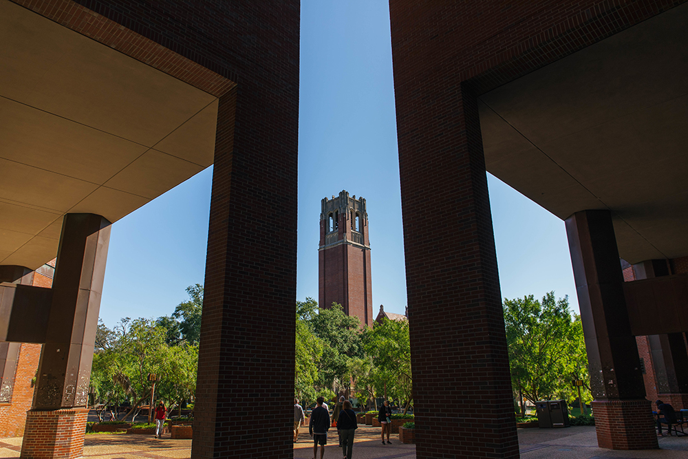An image of Century Tower at the UF campus.