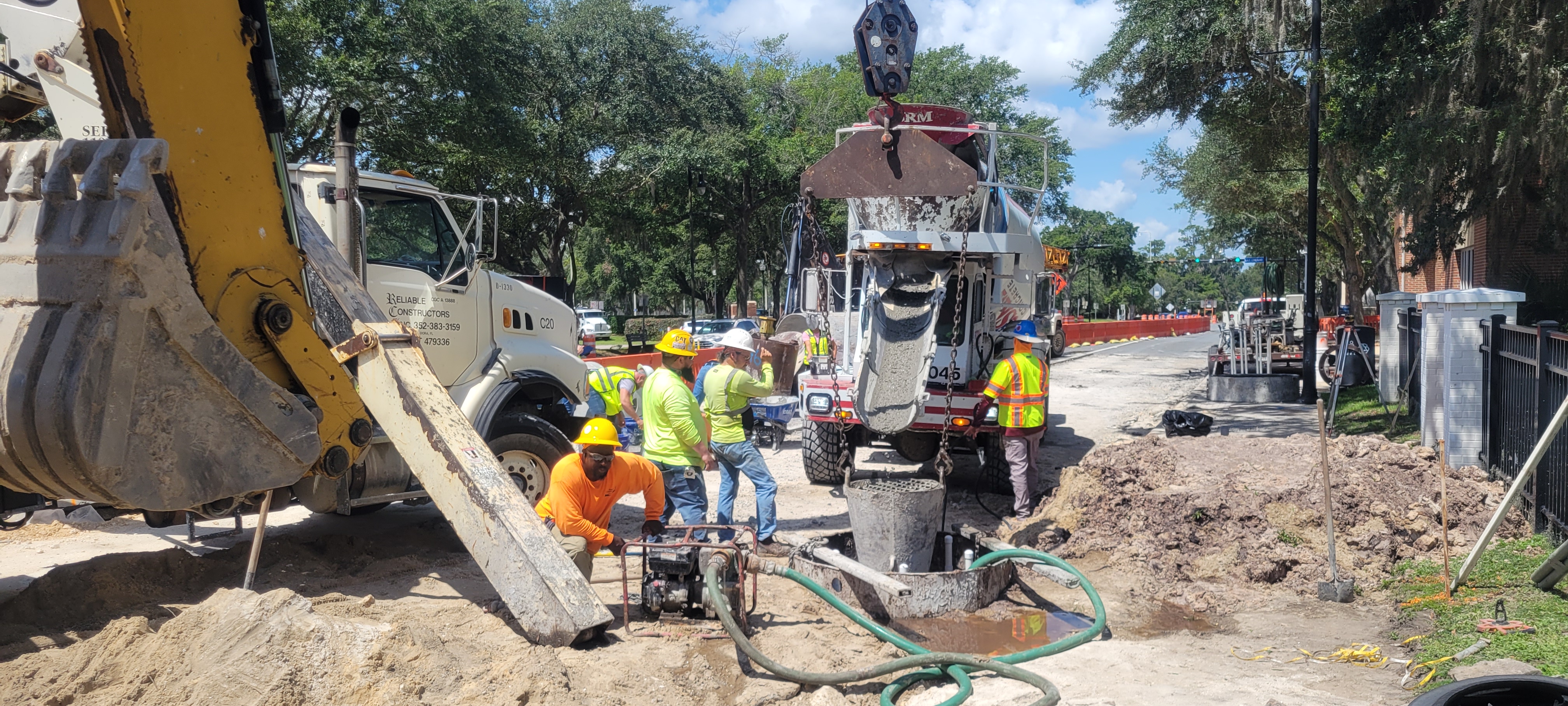 A photo of construction on UF campus.