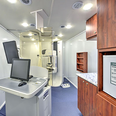 inside view of mobile exam room