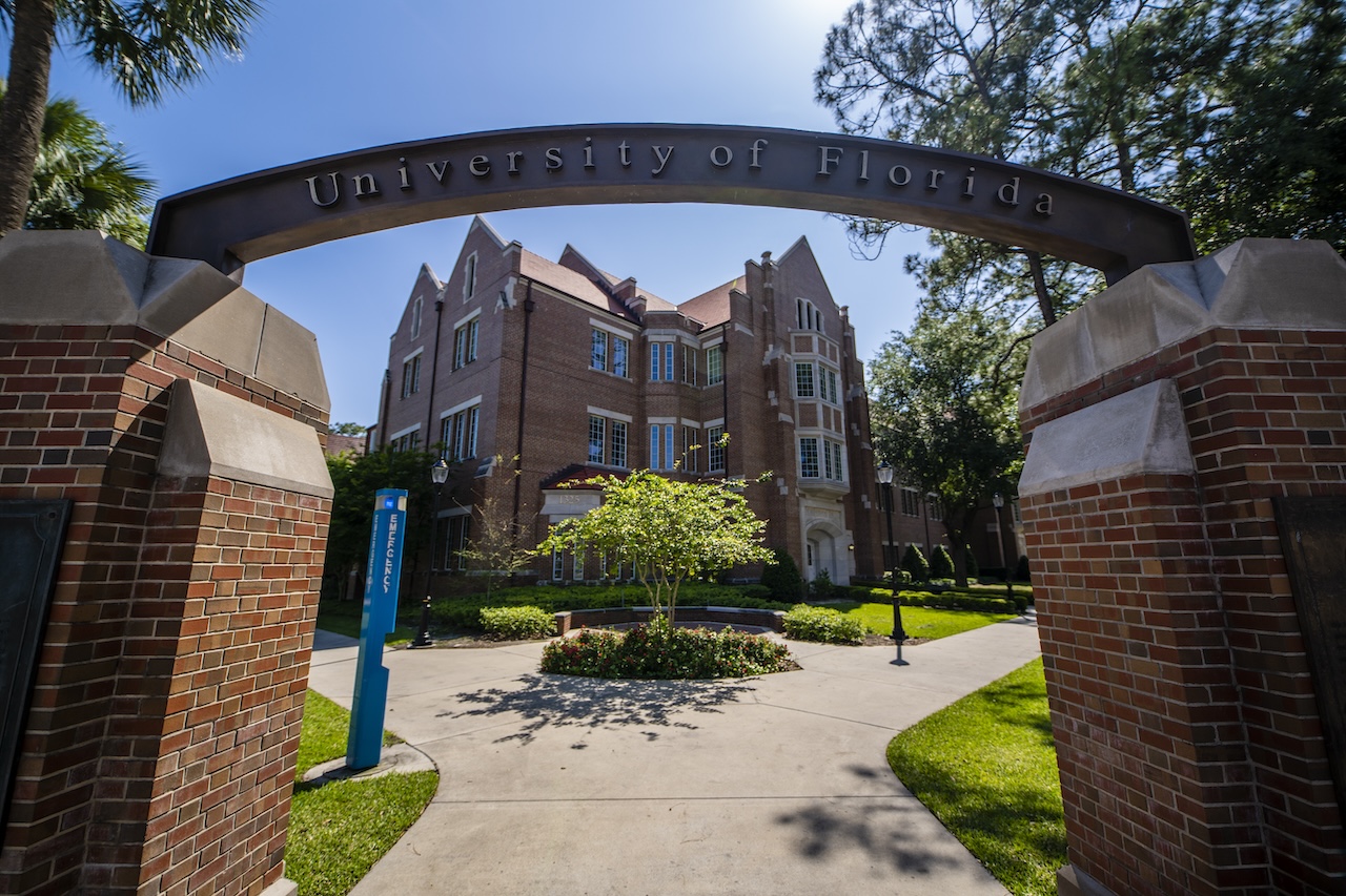 external view of entrance to the University of Florida campus