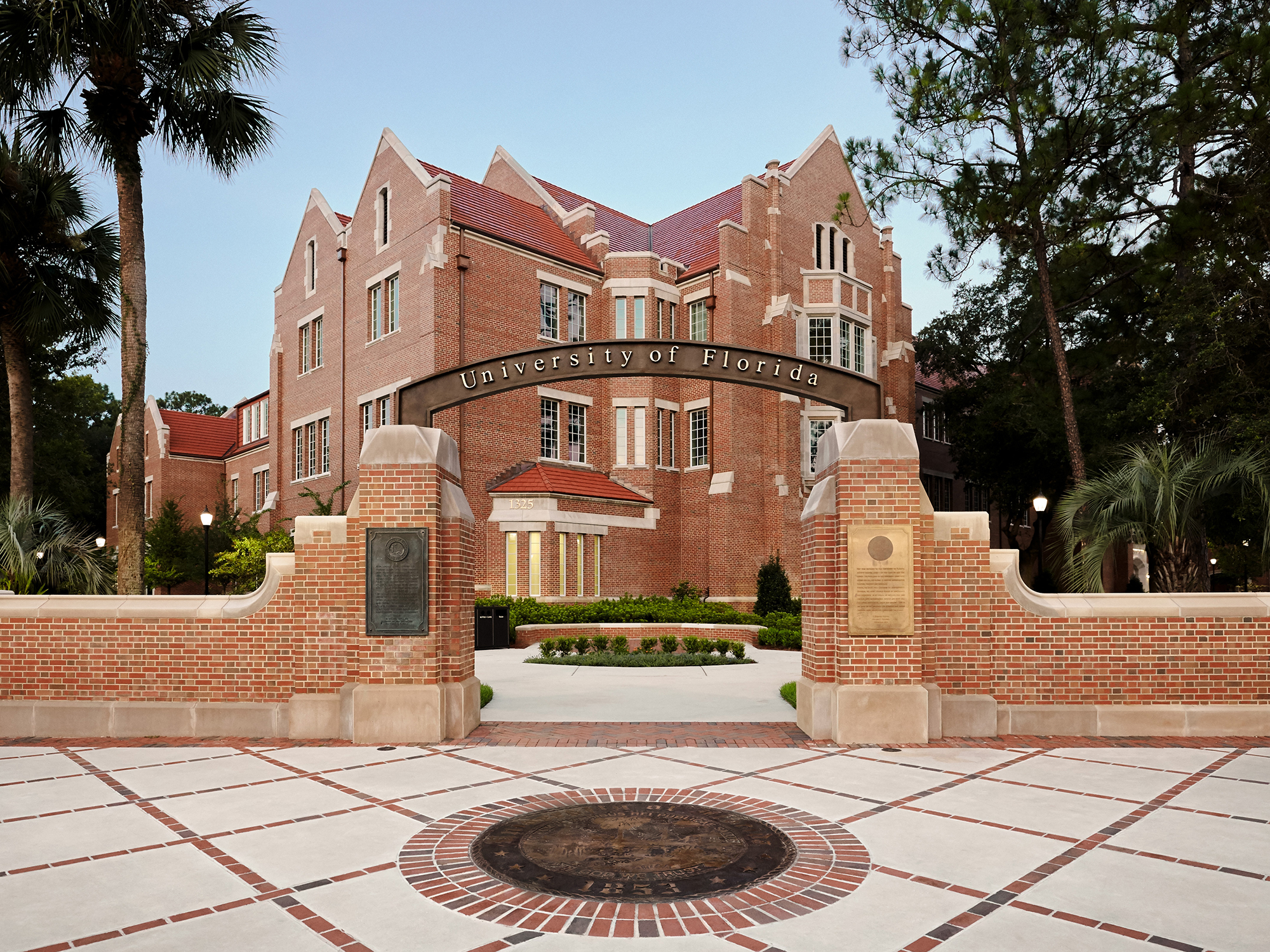 A picture of arched entrance of UF