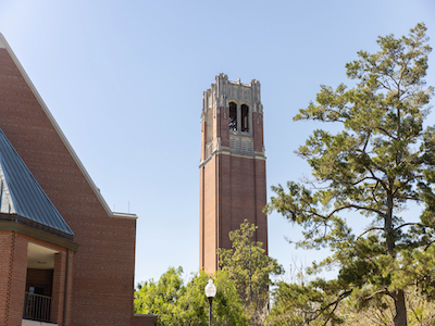 A photo of the Century Tower on campus.