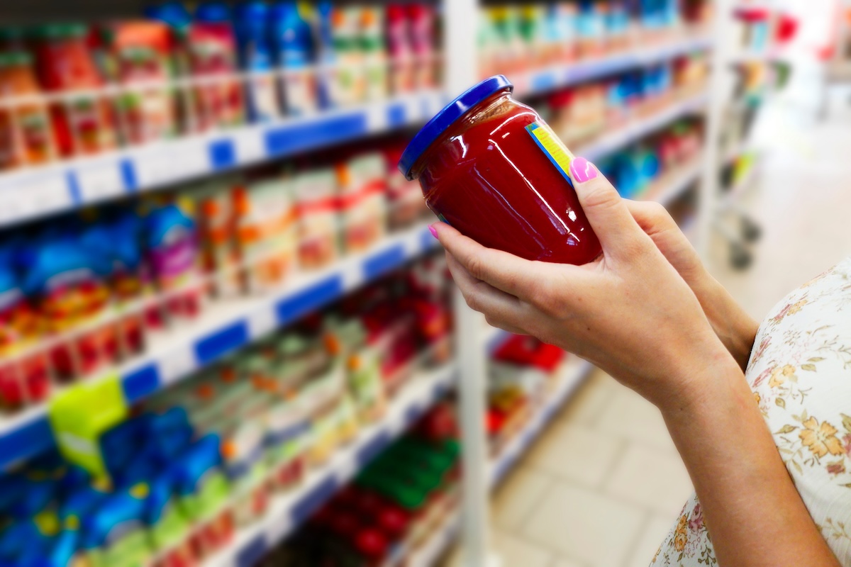 person reading food label