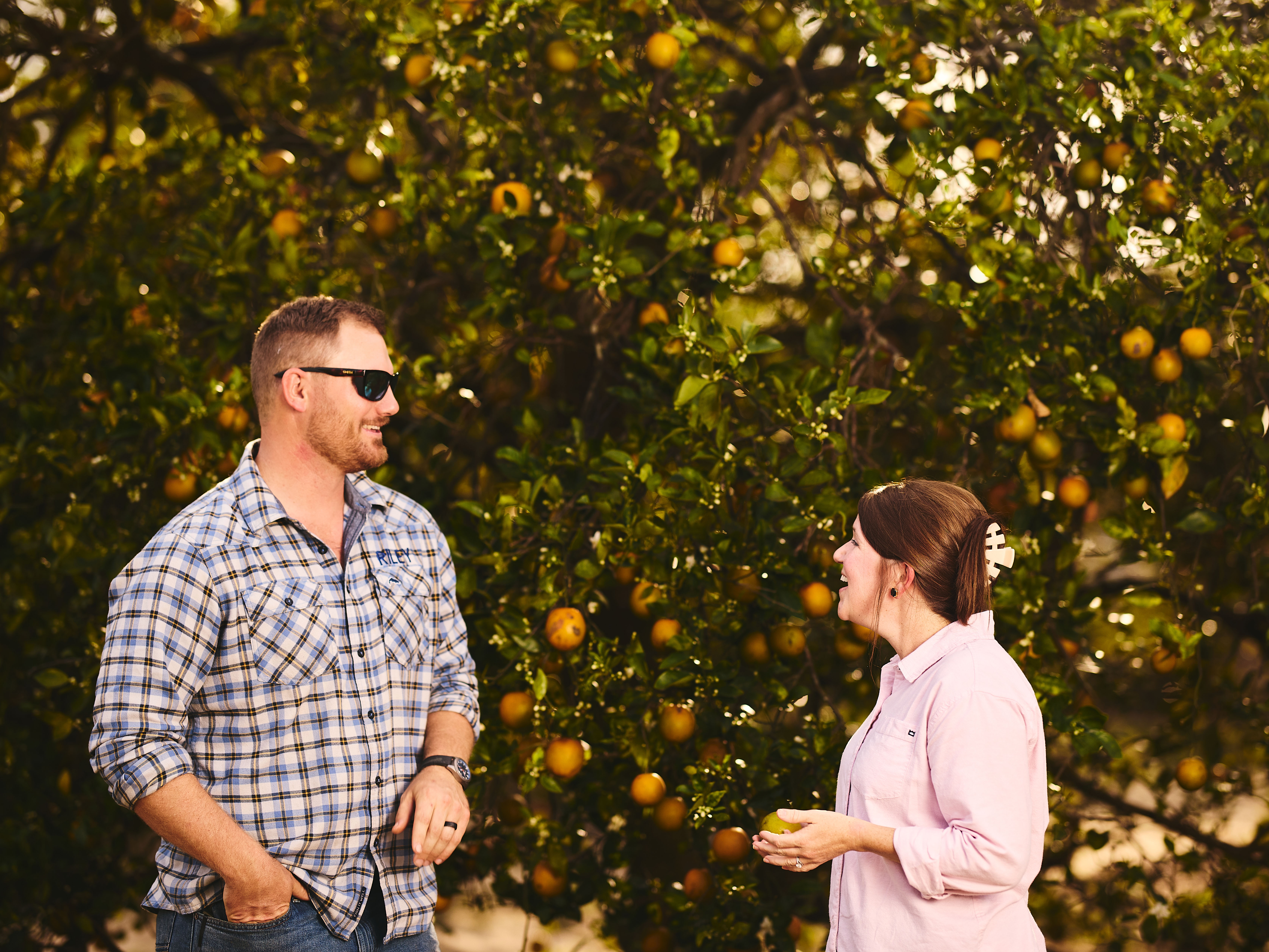 Morgan McKenna Porter (right) in the grove with Riley McKennna (left). Photo courtesy of Morgan McKenna Porter.