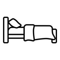 An icon of a bed