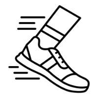 An icon of a foot running.