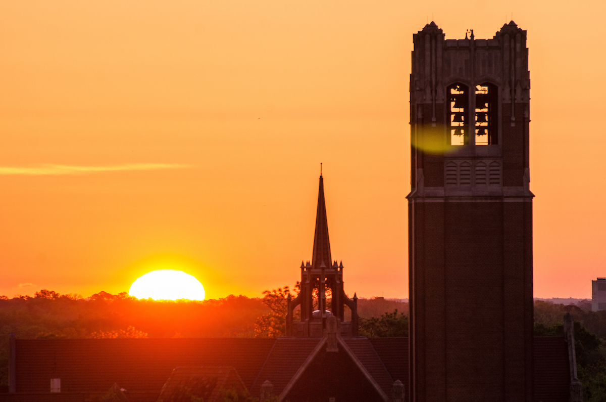 sunrise over campus